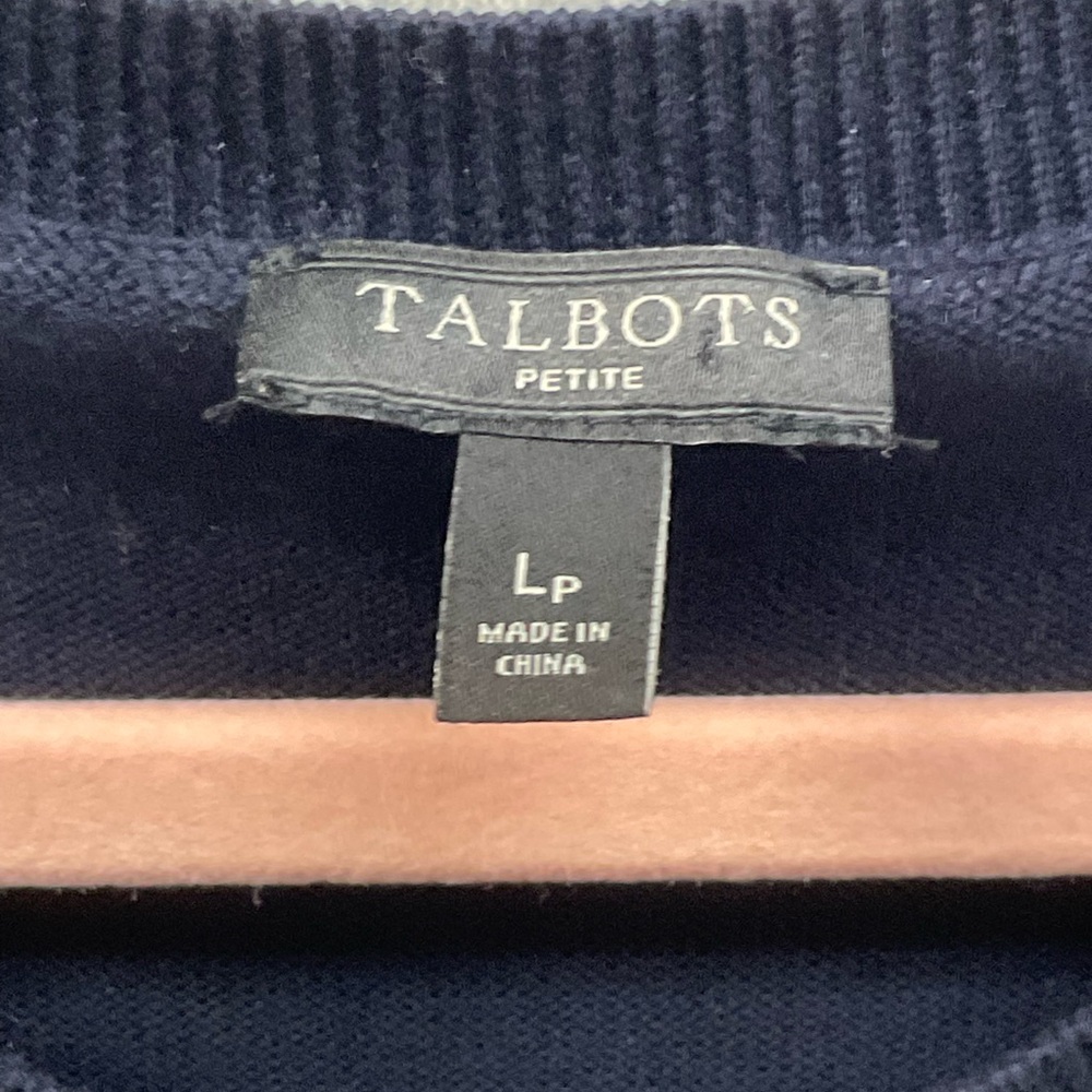 Talbots Petites Blue Polar Bear Sweater Sz Lp - Picture 3 of 4